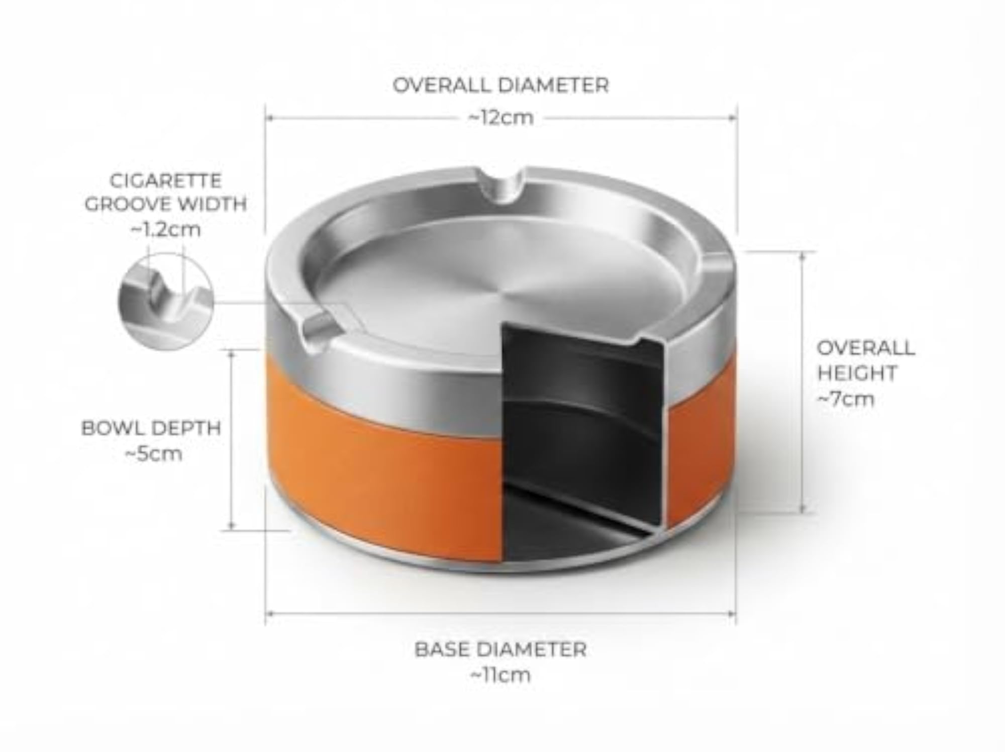 Cigarette Ashtray Stainless Steel Tabletop Smoking Tray
